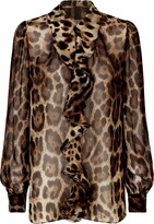 Leopard-Print Silk Blouse 