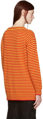 Gucci Yellow and Red Striped Puma Sweater