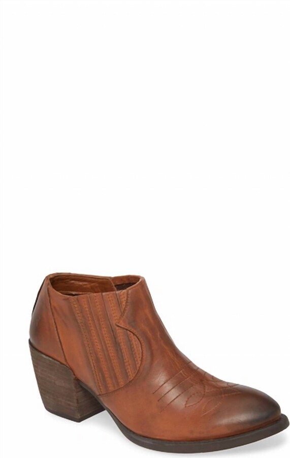 ROAN Women's Malina Western Leather Bootie In Brown