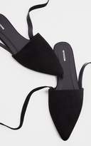 Thumbnail for your product : PrettyLittleThing Black Point Toe Slingback Ankle Strap Flat