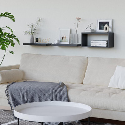 Ebern Designs Black Floating Shelves Set Of 3 Rustic Wall Mounted Shelves With Invisible Brackets Over Toilet For Bathroom Bedroom Living Room Kitchen