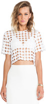 Thumbnail for your product : Alexis Lisette Crop Lace Top With Cap Sleeves