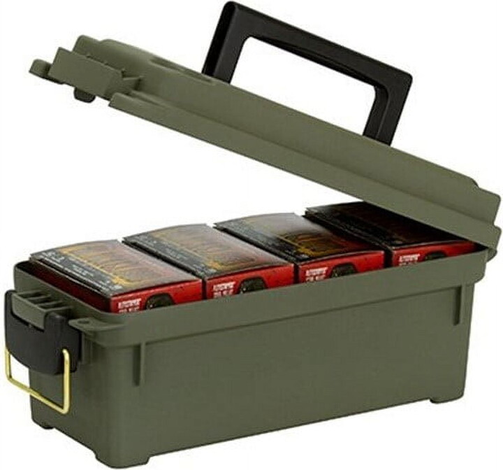 Plano Shot Shell Box, OD Green, Small Plastic Ammo Storage