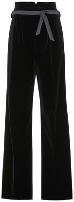 Max Mara Lella high-rise velvet pants - ShopStyle