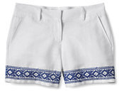 Lands' End Lands' End Women's Petite Too-Low Rise 5" Linen Shorts-China Blue