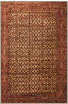 Canora Grey Oveta Oriental Machine Woven Rectangle 7' x 9' Wool/Polyester Area Rug in Brown/Beige