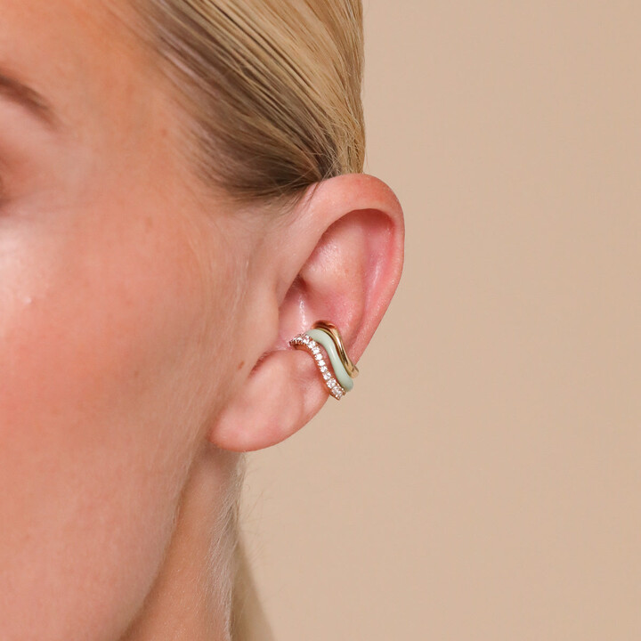ASTRID & MIYU Wave Ear Cuff Stacking Set in Gold ShopStyle Jewellery