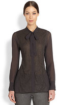 Thumbnail for your product : Valentino Lace & Silk Tie Blouse