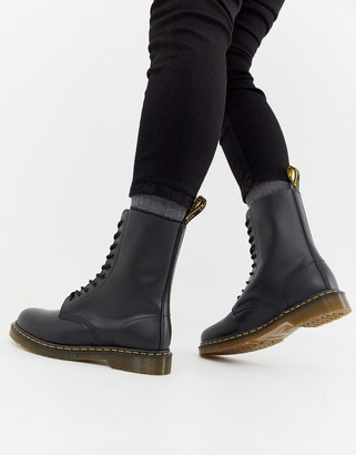 Dr. Martens 1490 10-eye boots in black - ShopStyle