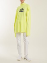 Thumbnail for your product : Vetements X Umbro Long-sleeved Cotton-jersey Top - Yellow