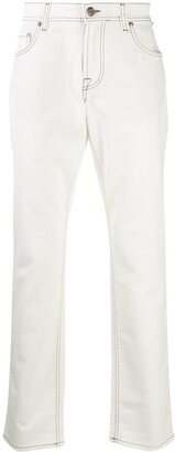 black contrast stitch jeans mens