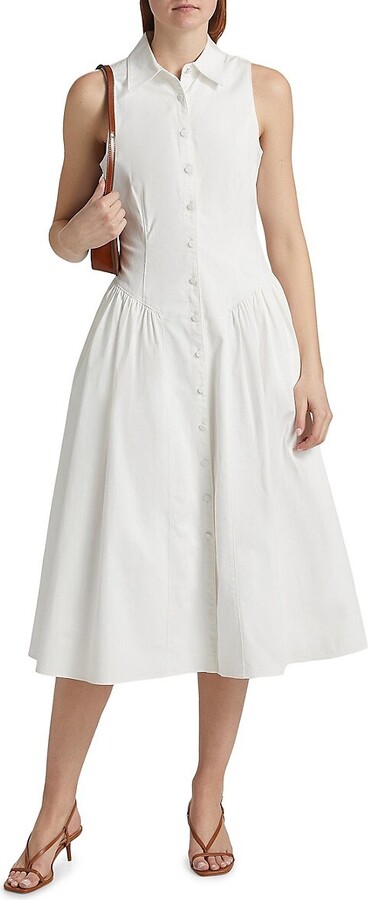 Cinq à Sept Losey Stretch-Cotton Midi-Shirtdress