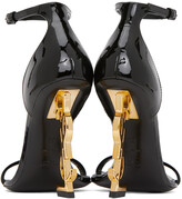 Thumbnail for your product : Saint Laurent Black & Gold Patent Opyum 110 Heels