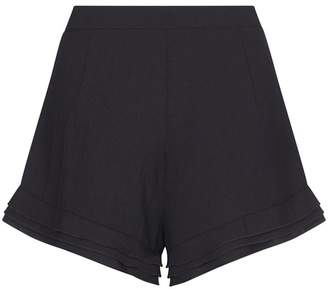 Quiz Black High Waist Frill Hem Shorts