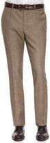 Thumbnail for your product : Incotex Benson Sharkskin Wool Trousers, Taupe