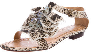 Lanvin Embellished Printed Sandals
