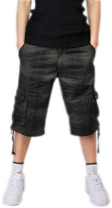 MedzRE Men's Summer Check&Plaid Cargo Shorts-Straight Fit