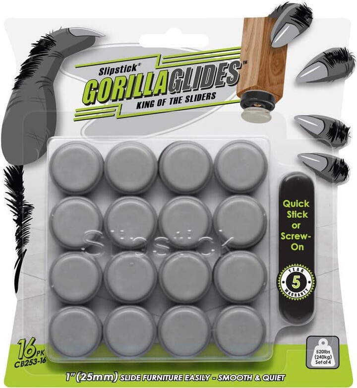 Slipstick GorillaGlides 1 in. Slider Pads (16-pack)