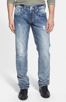 Thumbnail for your product : Rock Revival 'Jed' Straight Leg Jeans (Light Blue)
