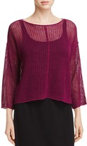 Thumbnail for your product : Eileen Fisher Petites Open Knit Organic Linen Sweater