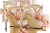 Thumbnail for your product : Charlotte Olympia Reia Rose Gold Metallic Leather and Pink Organza Heel Sandals