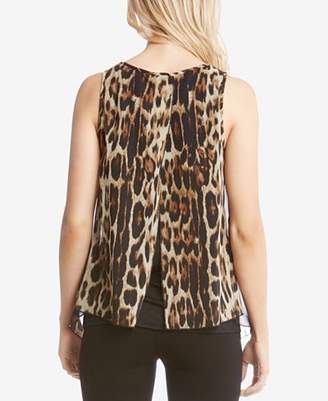 Karen Kane Sheer Leopard-Print Overlay Top