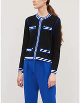 Thumbnail for your product : Claudie Pierlot Striped-trim wool cardigan