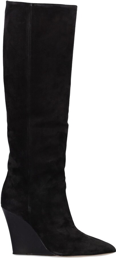 Womens Black Wedge Tall Boots | ShopStyle
