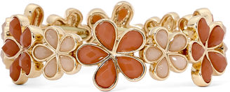 Liz Claiborne Peach Stone Gold-Tone Stretch Blossom Bracelet