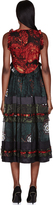Thumbnail for your product : Givenchy Green & Red Silk Layered Ruffle Dress
