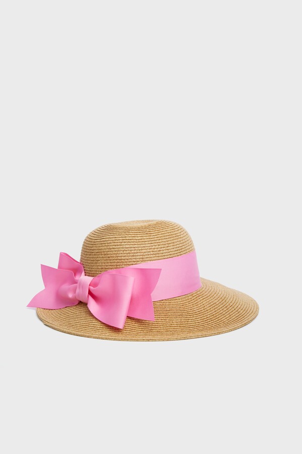 Toucan Hats Exclusive Pink Packable Wide Bow Sunhat