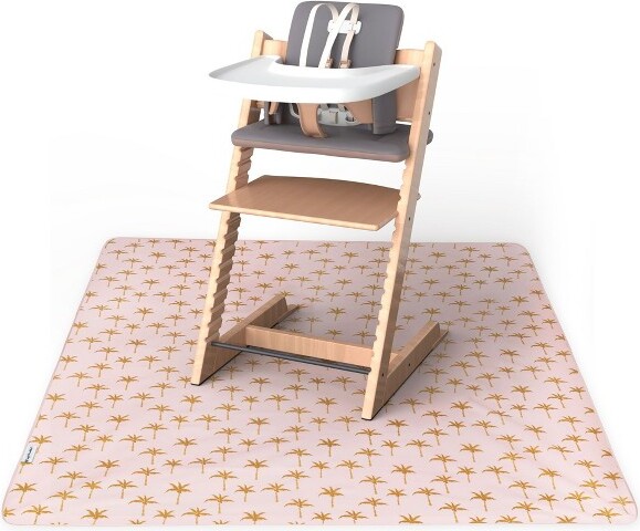 tiny twinkle TinyTwinkleMess-ProofSplatMatsforUnderHighChairsorTableCoverforArtProjectsforBabyandToddler(51"x51",RoyalPalm)