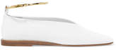 Jil Sander - Embellished Glossed-leather Ballet Flats - White
