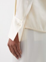 Thumbnail for your product : Jil Sander Asymmetric Drape-lapel Silk-satin Blouse