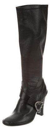 Celine Leather Mid-Calf Boots