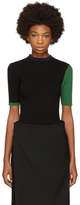 Thumbnail for your product : Enfold Black Ribbed Colorblocked Sweater
