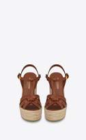 Thumbnail for your product : Saint Laurent Tribute Espadrilles Wedge In Smooth Leather
