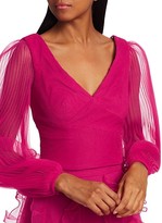 Thumbnail for your product : Flor Et. Al Baja Sheer Puff-Sleeve Top