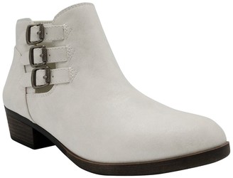 white distressed booties