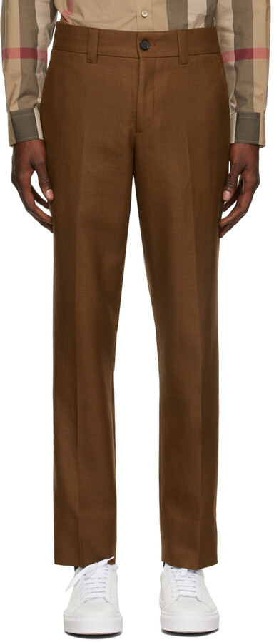 Burberry Brown Wool Cropped Tailored Trousers - ShopStyle