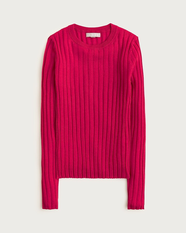 J.Crew Wide-rib crewneck sweater-tee in merino wool