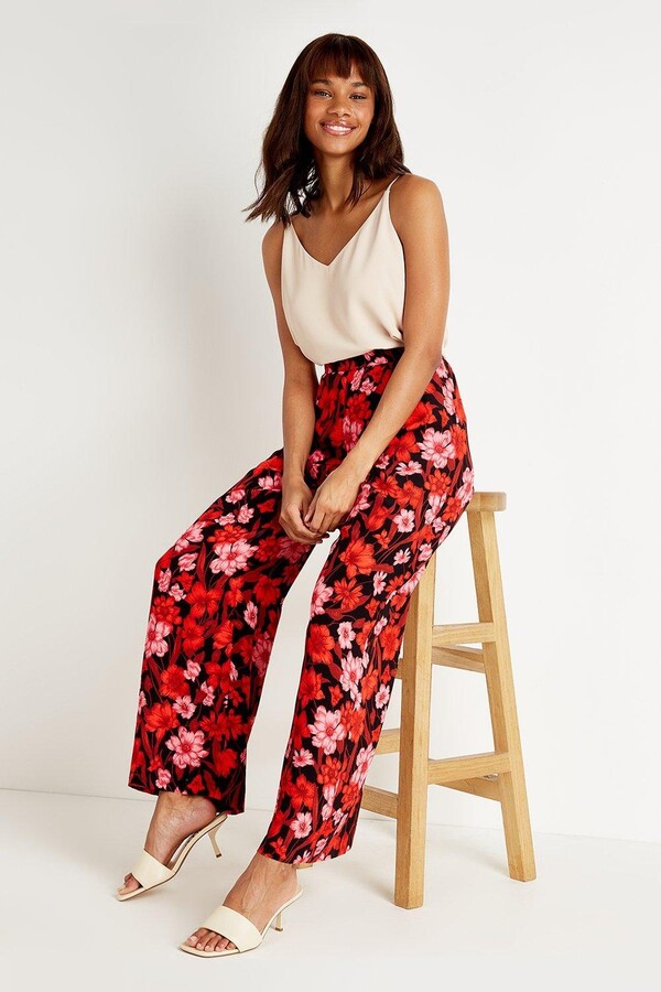 Red Floral Pants | Shop The Largest Collection | ShopStyle UK
