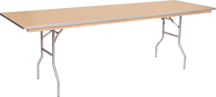 PRE Brand Table - 8'X30" WFT Series Russian Birch Wood Banquet - Metal Edge