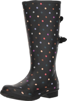 Chooka Versa Dot Rain Boot Wide Calf (Black) Women's Rain Boots