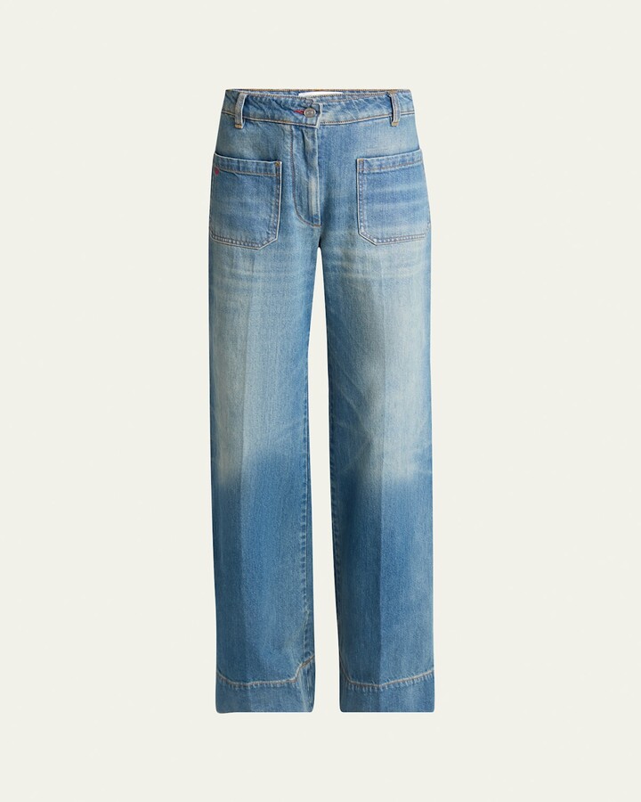 Victoria Beckham Alina Wide Leg Regular Jeans
