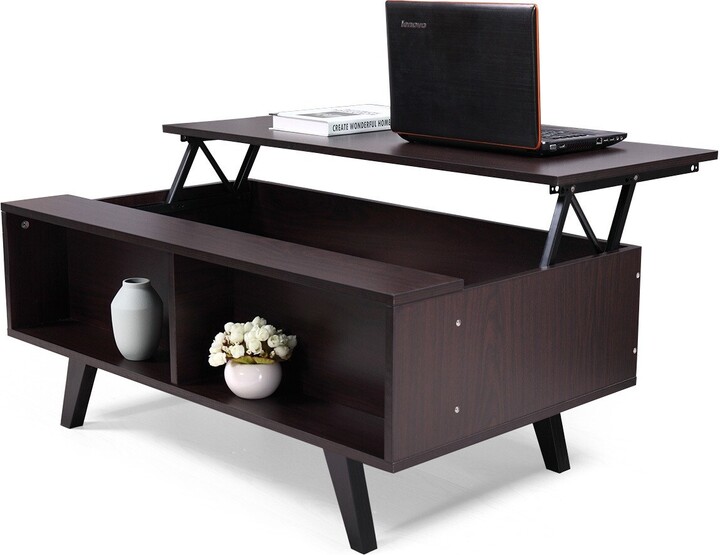 Oldken Office Lifting Coffee Table Laptop Desk Book Storage
