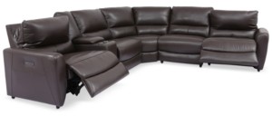 Maci The World S Largest, Danvors 7 Pc Leather Sectional Sofa With 4 Power Recliners