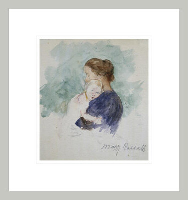 Red Barrel Studio Watercolor of Mother and Child by Mary Cassatt -Framed Giclee Print