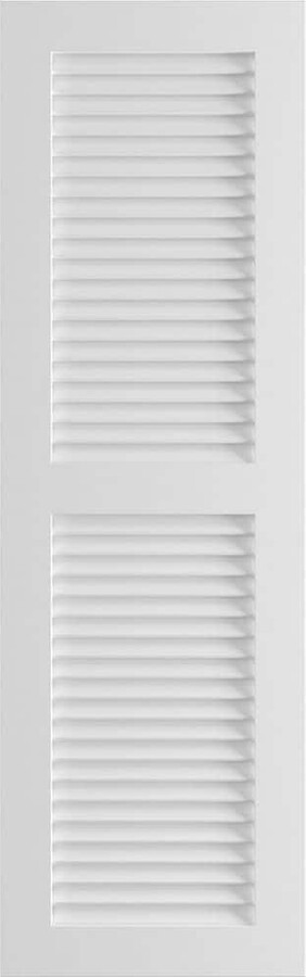 18" x 43" True Fit PVC Two Equal Louver Shutters, White (Per Pair)