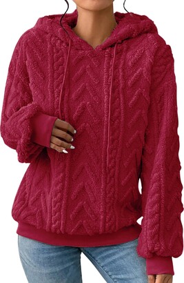 AMDBEL Coats for Women Trendy Warm Fuzzy Fleece Hooded Jackets